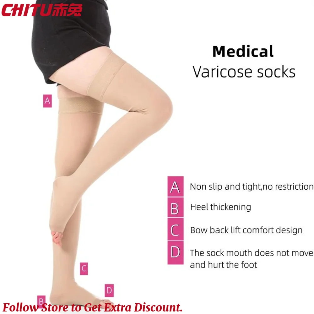 

Носки от варикозного расширения, женские гольфы с открытым носком, компрессионные носки для ног, лечение давления, варикозное расширение вен, медицинские компрессионные носки