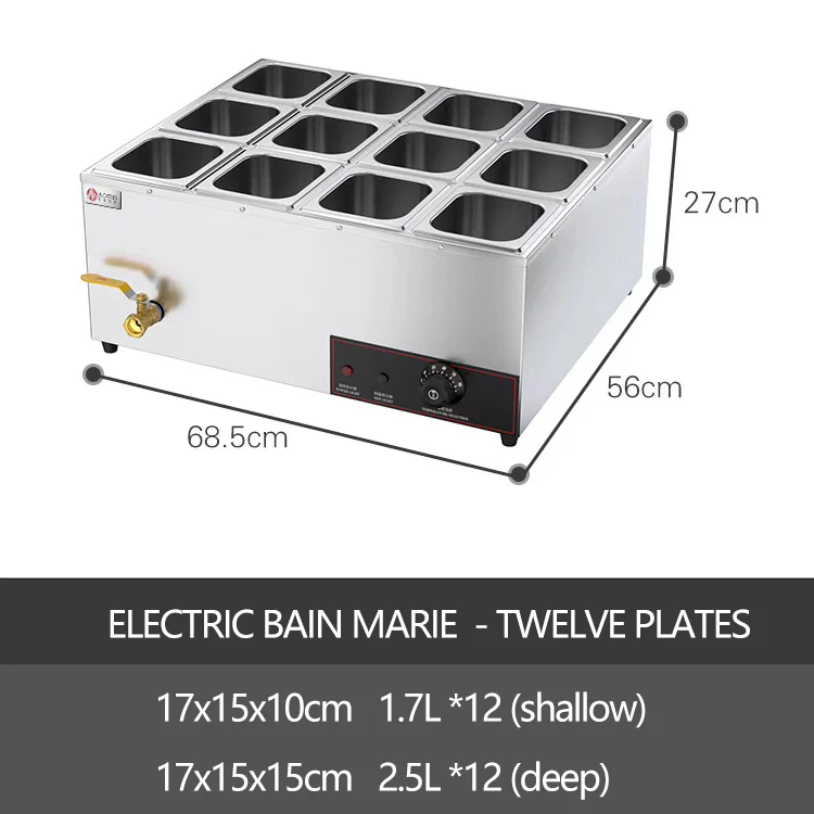 Catering buffet equipment electric Bain Marie food warmer display