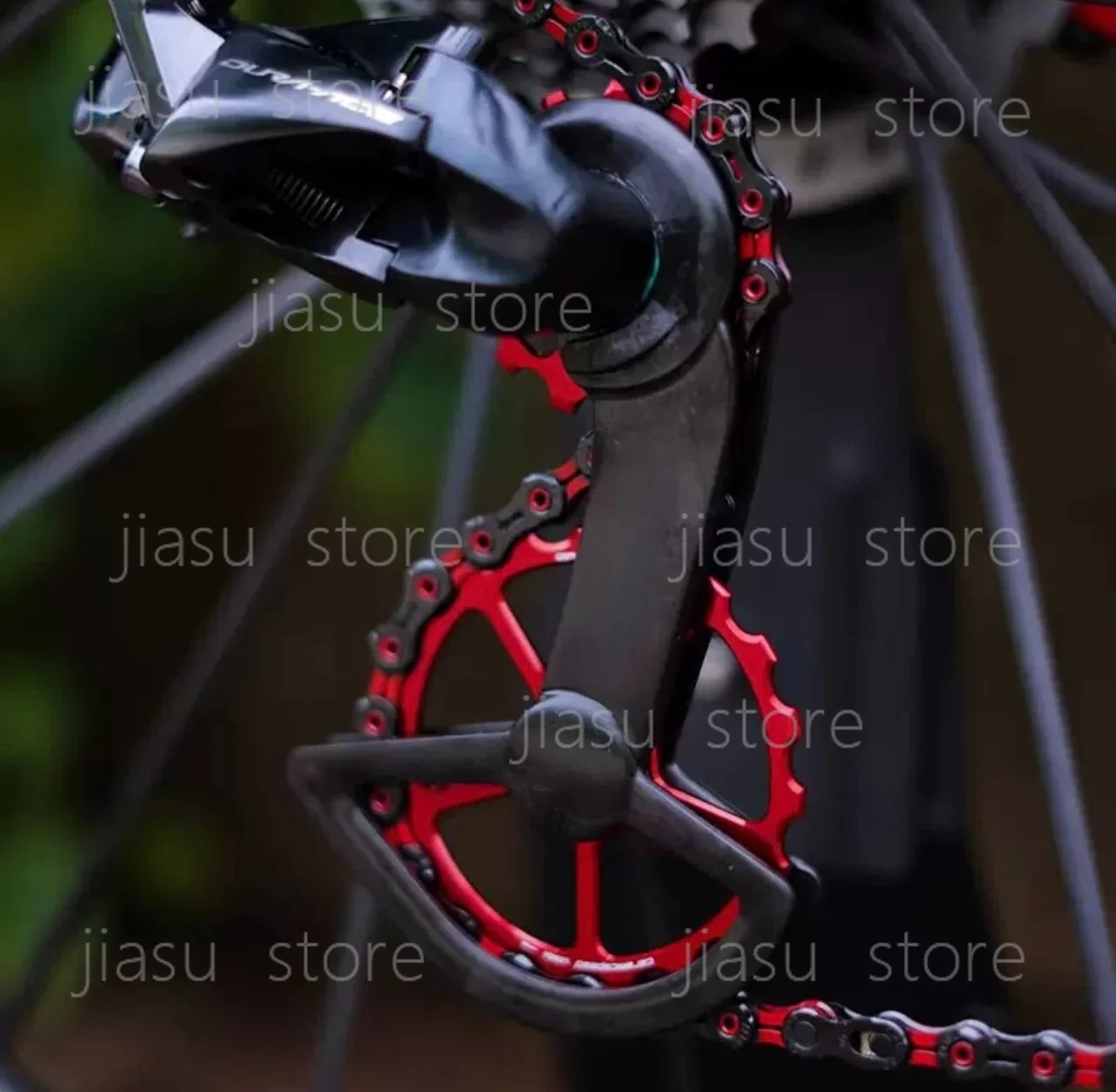 Wireless Electronic Bike Oversized Jockey Wheel Kit, Rear Derailleur Cage Cycling Upgrade Parts for Road Bike Groupset