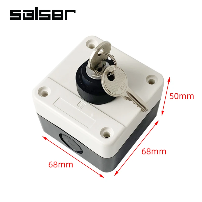 2P/3P Two/Three Position With Key 10A Rotary Button Box Switch Waterproof Industrial Control Power NO NC