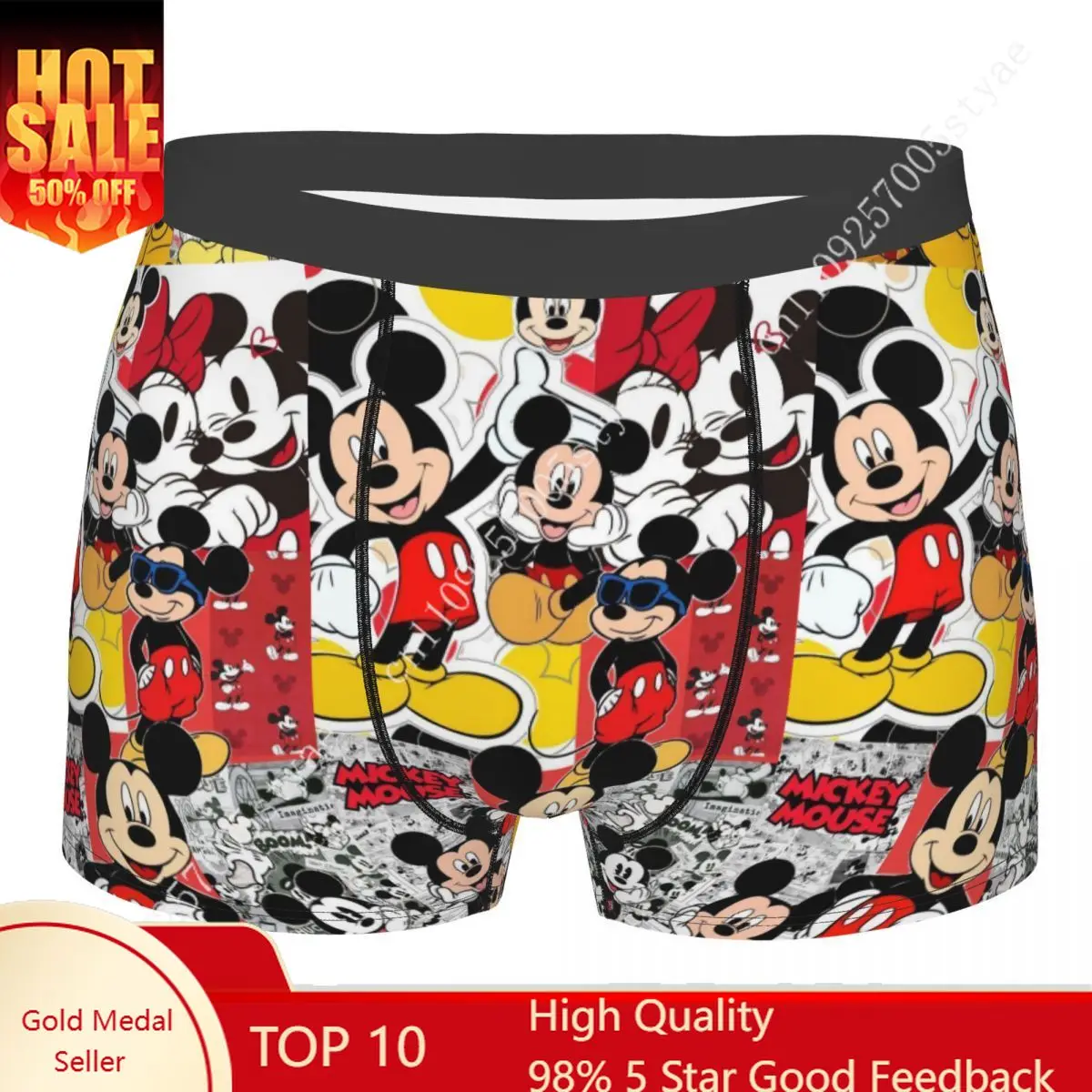 

Custom Mickey Mouse Collage Boxer Shorts For Men 3D Print Anime Cartoon Underwear Panties Briefs Breathable Underpants