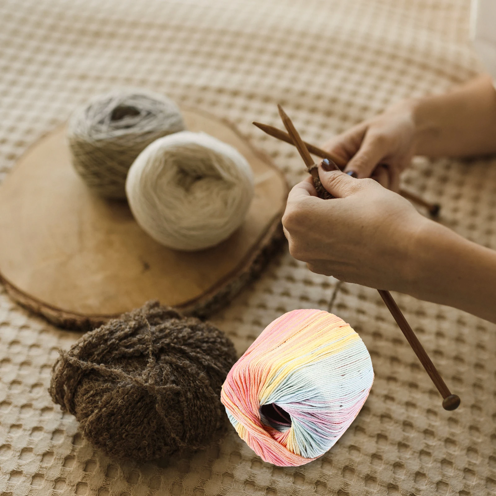 

2 Rolls Soft Cotton Lace Thread Braided String DIY Knitting Rope Handmade Craft Cord Colorful Cotton Rope for Jewelry