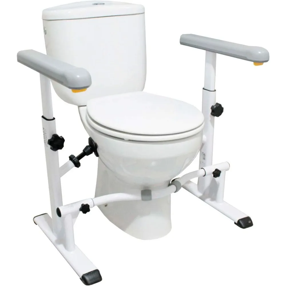 Toilet Safety Rails for Elderly (330 lbs), Handicap Toilet Seat with Handles, Adjustable Height and Width Toilet Rails