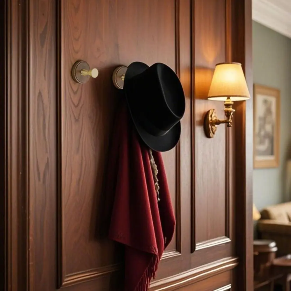 

No Drilling Suction Cup Hook Solid Wood Reusable Wall Mount Hook Heavy Duty Walnut Finish Bathroom Hook Door Hanging