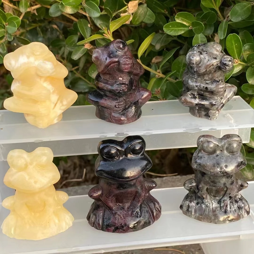 

Frog Statue Natural Healing Crystal Stone Carving Animal Figurine Craft Reiki Gemstone Quartz Home Aquarium Decoration Gift