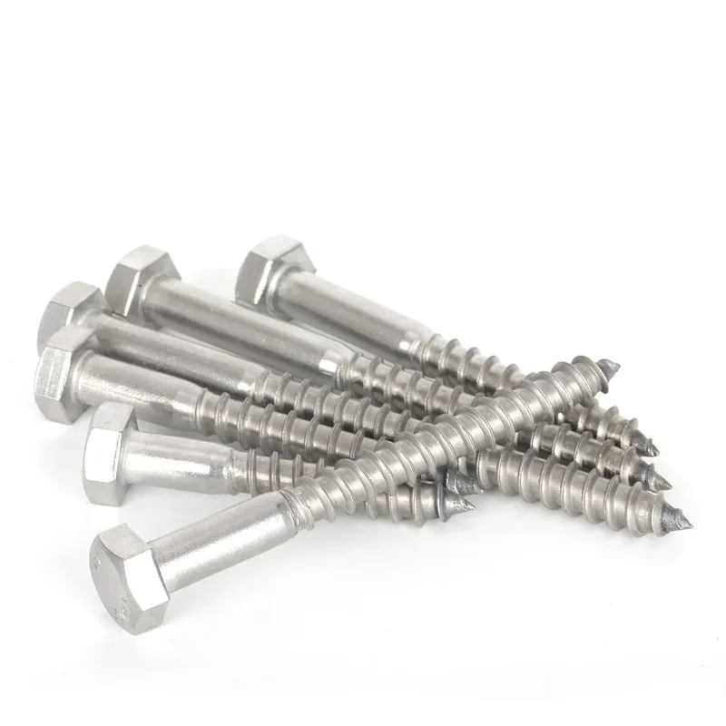 1 ~ 5 buah M6 M8 M10 M12 kepala Hex eksternal sekrup Self Tapping 304 baja tahan karat luar kepala Hexagon baut kayu panjang 30-150mm