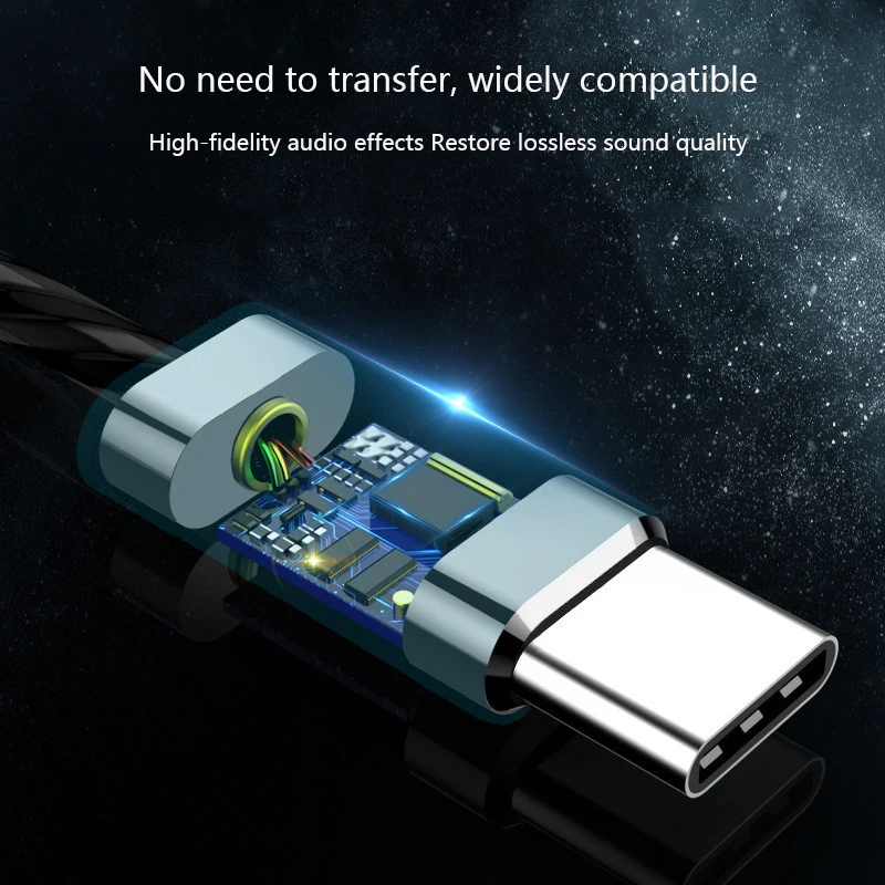 نوع C USB سماعة سلكية ، معدن سوبر باس ، موسيقى ستيريو ، HIFI ، سماعة رأس رياضية مع ميكروفون ، باس لشاومي ، هواوي ، سماعات رأس من السامسونج
