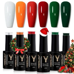 YOKE FELLOW 10ML 6 Colors Gel Nail Polish Kit Soak-Off LED UV Nails Varnish DIY Manicure New Year Chrismas Set Gift for Women