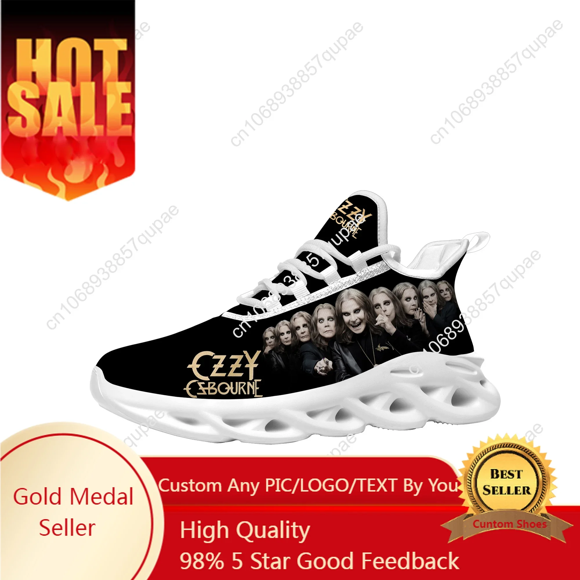 Ozzy Metal Rock Singer Osbourne Flats Sneakers High Quality Mens Womens Sports Shoes Customized Sneaker Casual Custom Made Shoe