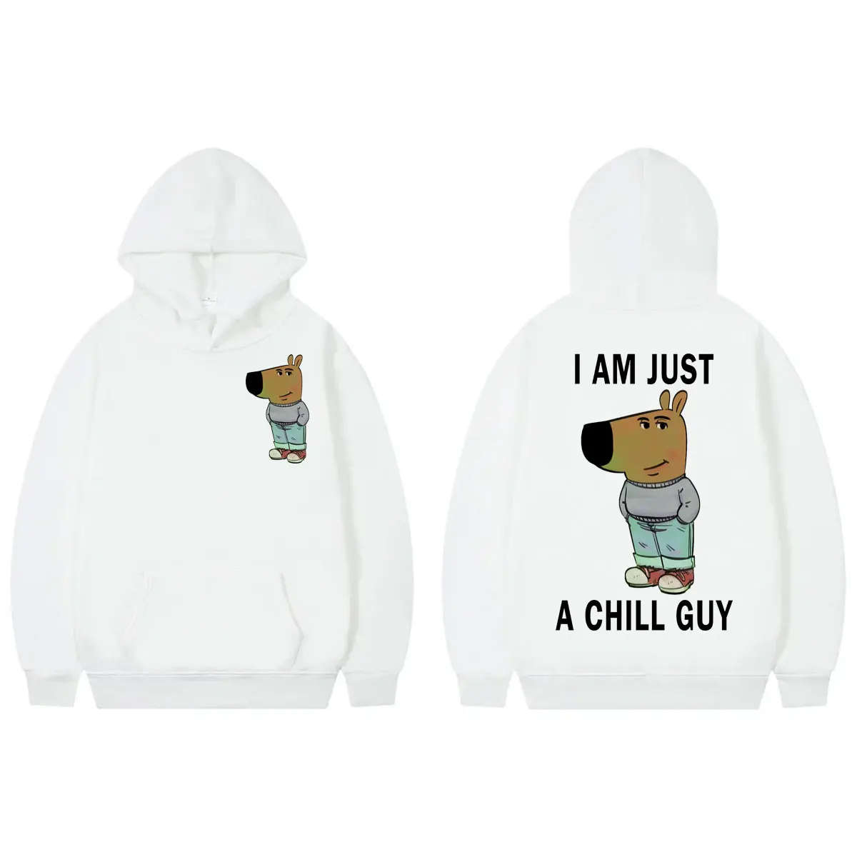 

I Am Just A Chill Guy Meme Funny T-shirt Men's Women's Casual Long Sleeve Hooded Sweatshirts Fashion Oversized Fleece Pullovers