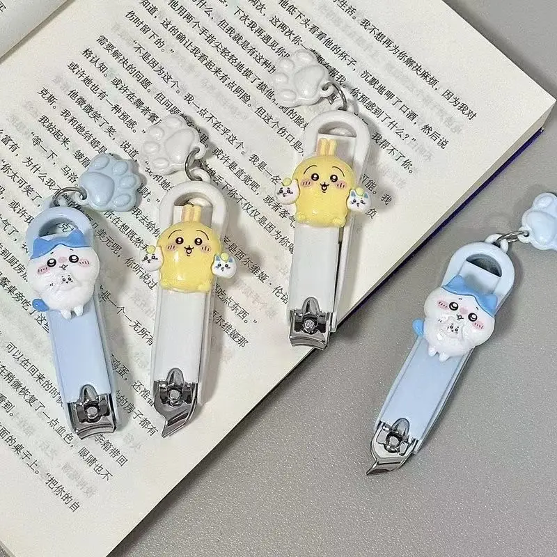 

2Pcs Kawaii Miniso Chiikaw Nail Knife Usagi Hachiware Cute Anime Girl High Beauty Portable Student Household Small Nail Clippers