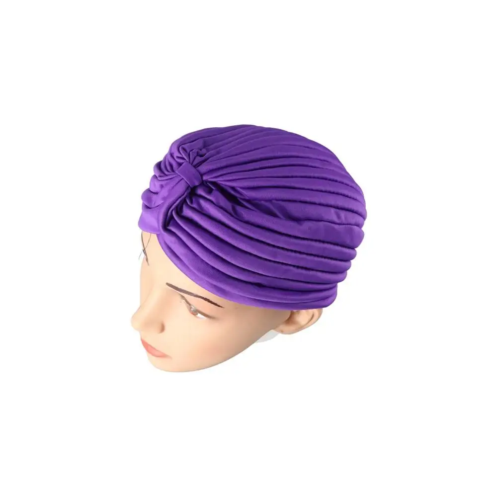 Autumn Casual Headwear Elastic Solid Color Ramadan Head Wraps Headbands Women Turban Hats Headscarf Muslim Cap Muslim Hat