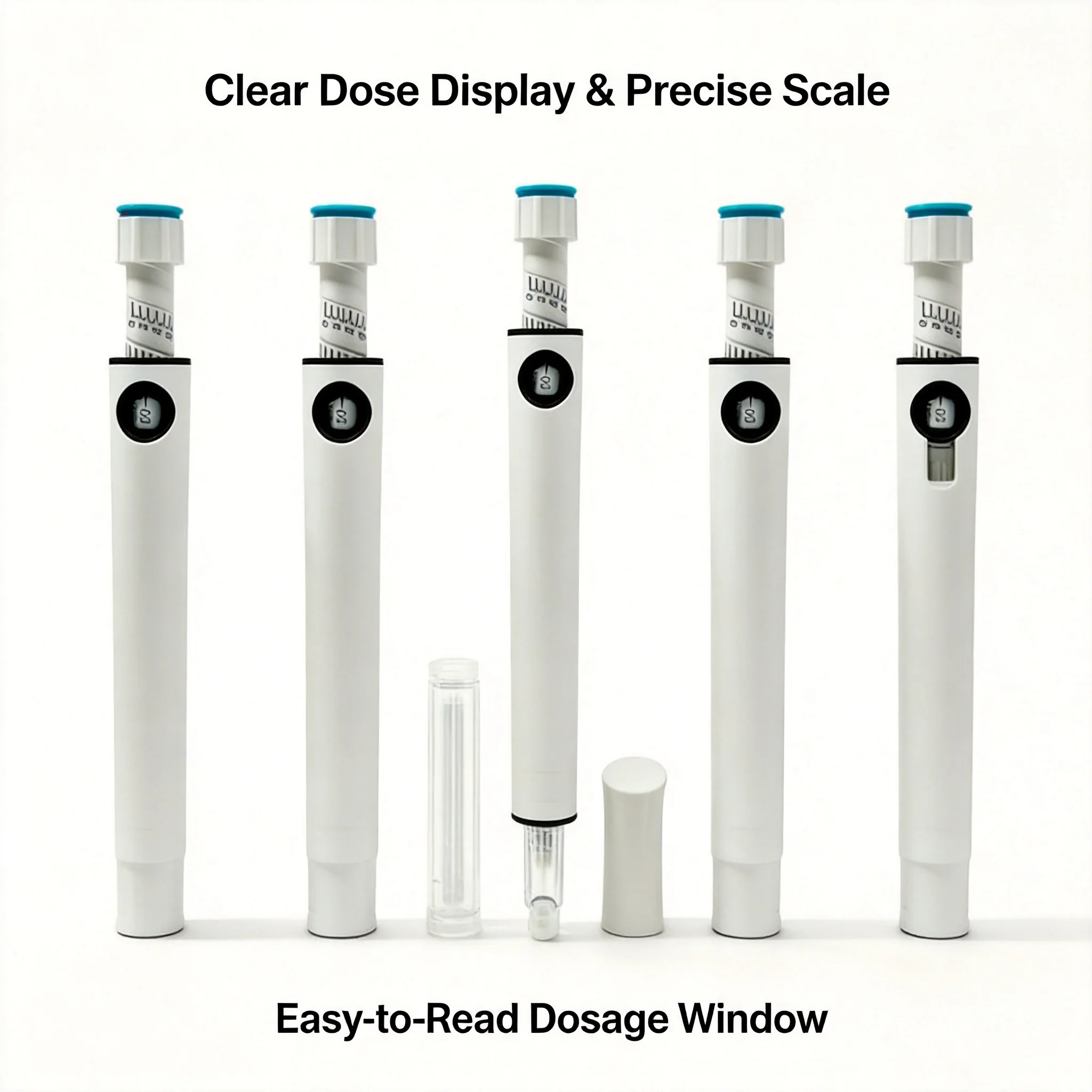 1-5PCS D7 50IU Disposable Dual-Chamber Insulin Injector Pen Sterile Single Use Accurate Precise Dosing Diabetes Injection Pen