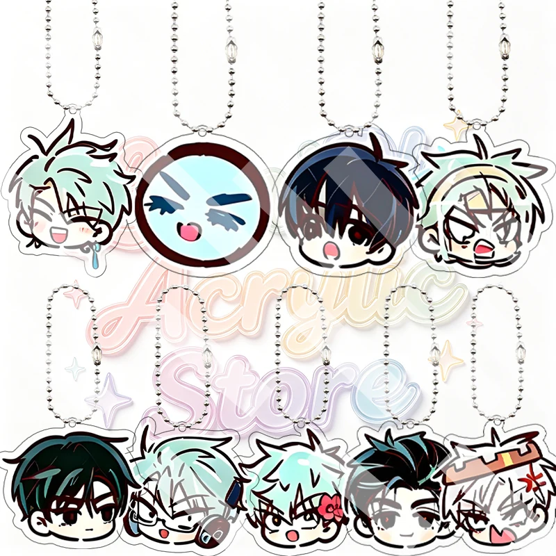 Q Version Alien Stage Cartoon Acrylic Keychain Anime Cute Backpack Homemade Double-sided Print Pendant Decoration Jewelry Gifts