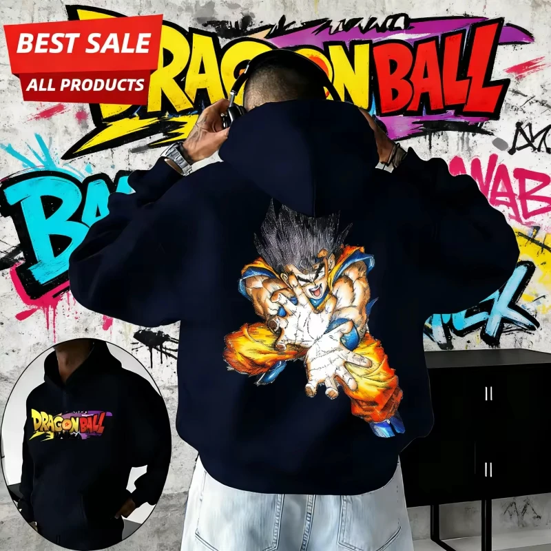 

2026 Autumn Winter Dragon Ball DAIMA Hoodie | 100% Cotton Vintage Goku Kamehameha Print | Ultra Unisex Pullover for DBZ Fanatics
