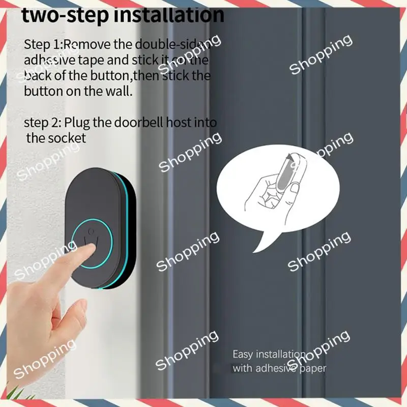 M20K Wireless Doorbell 433Mhz Waterproof Button Adjustable Volume 36 Melodies Ringtones Indicator Light Remind