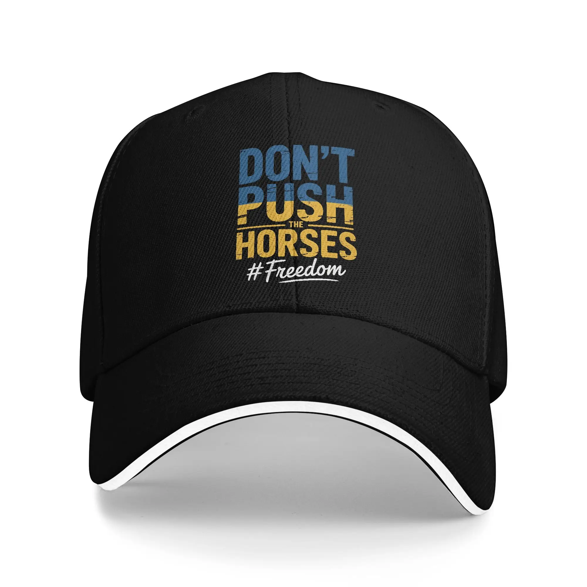 Don't Push The Horses Boxing Sandwich Baseball Cap Casual Meme Ukraine Men Women Breathable Adjustable Sun Cap Travel Adult Hats