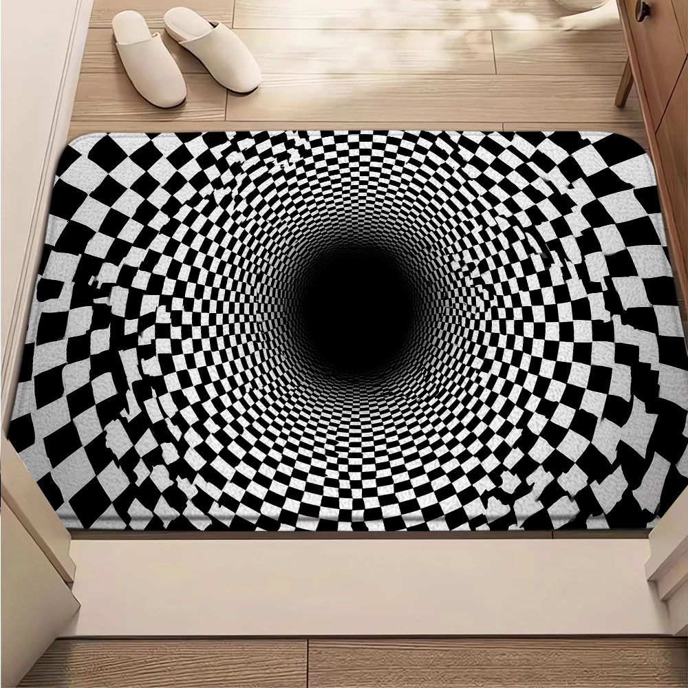 

3D Optical Illusion Non-Slip Door Mat Machine Door Entryway Washable Bathroom Bedroom Camping Yoga Durable Floor Mat Laundry