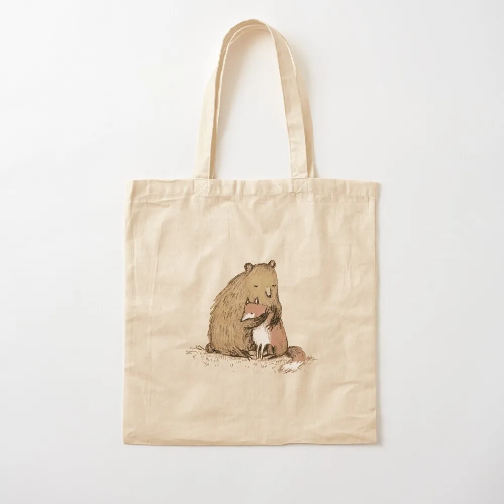 

Grizzly Hugs Tote Bag Canvas stote bag woman reusable shopping men Canvas