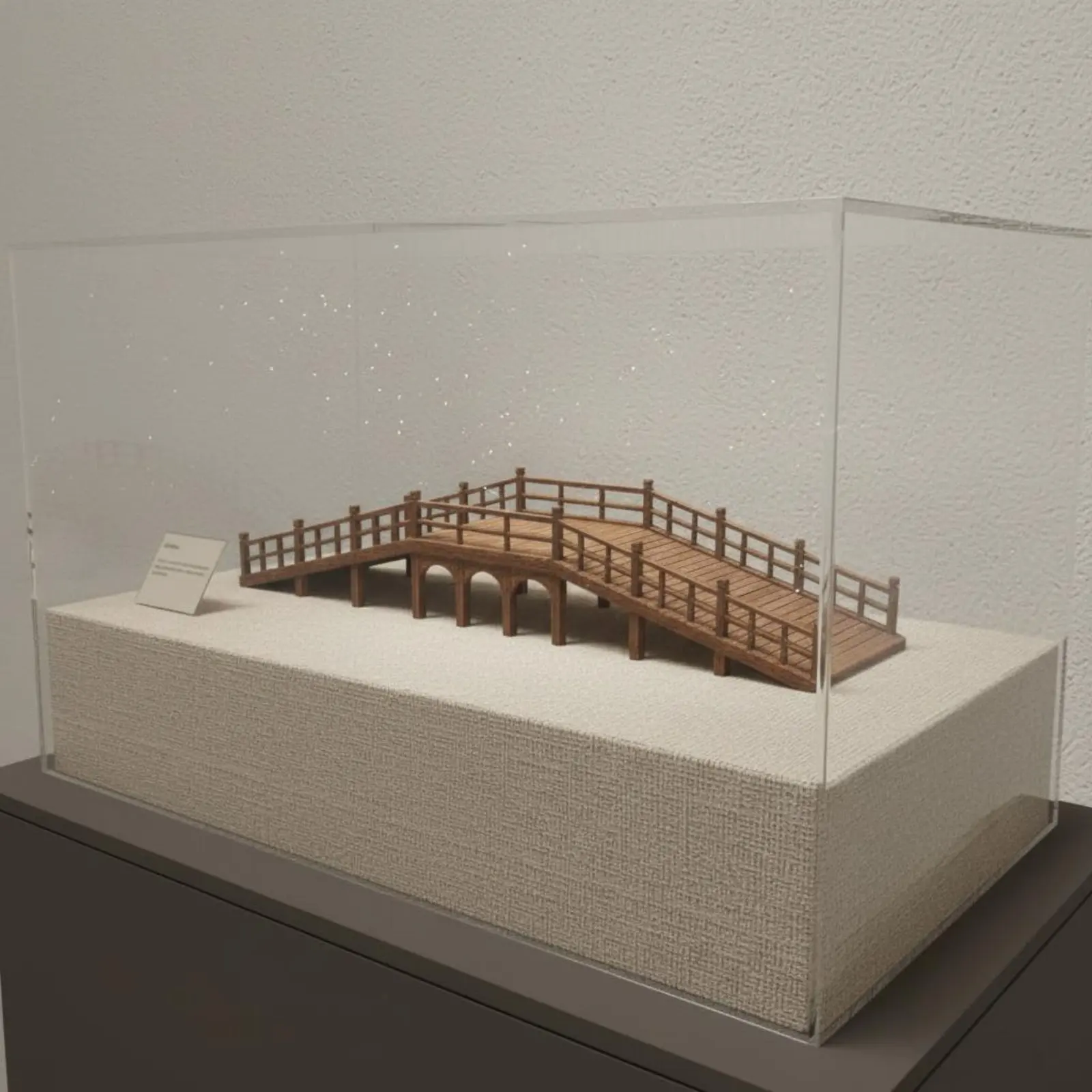 Handmade Wooden Bridge Decorative Wooden Bridge Model Realistic Look Detailed Craftsmanship for Display Shelf, Desk