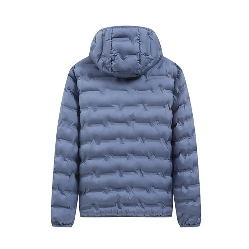KIDWHXR Winter Man Hooded Jacket Thicken Warm Stand Collar Men Parkas Jacket Long Sleeve Lightweight Versatile Male Outerwear