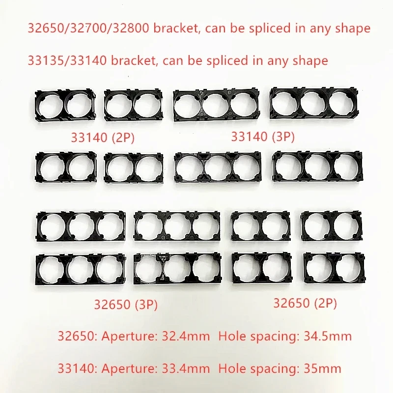 10PCS 32650 e 33140 staffa per batteria al litio combinazione fissa con fibbia di giunzione sede di collegamento cilindrica della cella della