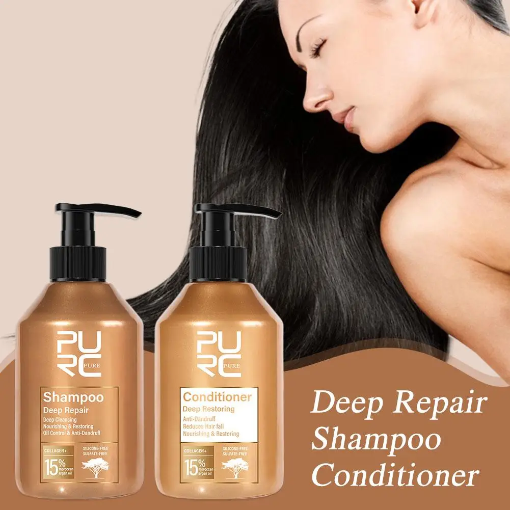 Morocco Argan Oil Hair Conditioner Sulfate-Free Shampoo Amino Acid Keratin Treatment Nourishing Repair Damaged Hair Care