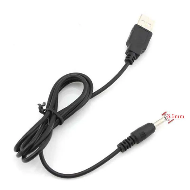 5V USB to DC Power Supply Cable 3.5mmx1.35mm Charger Charging Wire for Rechargeable 18650 Battery for Torch Headlamp Flashlight