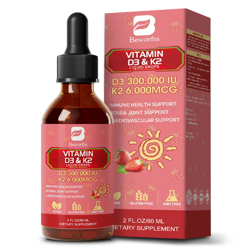 

BEWORTHS 60ML 2-in-1 D3K2 Vitamin D and K Complex | Supports Calcium Absorption, Bone, Immune and Heart Health