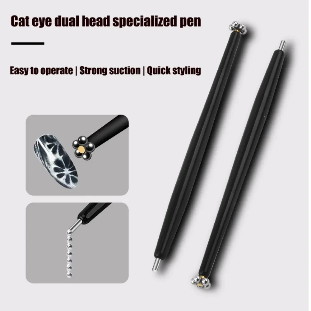 Magnet Kuku Dua Sisi untuk Seni Kuku, Magnet Mata Kucing untuk Gel Kuku, Efek Garis 3D, Alat Pena Magnet Kuat Profesional
