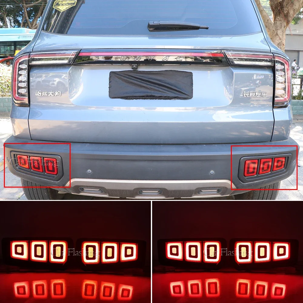 

New！ Car LED Rear light Bumper Reflector Lamp For HAVAL DARGO 2021 2022 Fog Brake Light Dynamic turn signal Tail Light