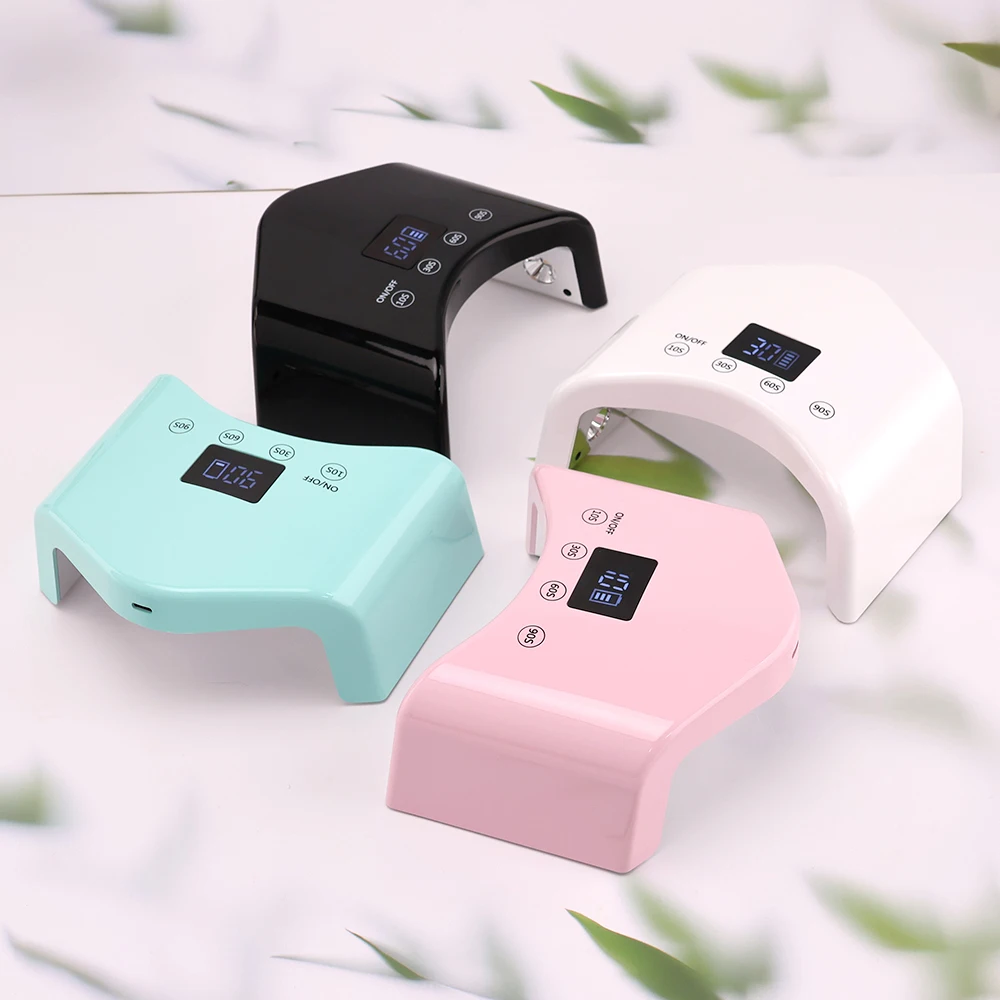 Draagbare kleine nagellampdroger 48w nagellicht plug-in lampmachine UV LED-lamp voor het uitharden van manicuregel met LCD-scherm