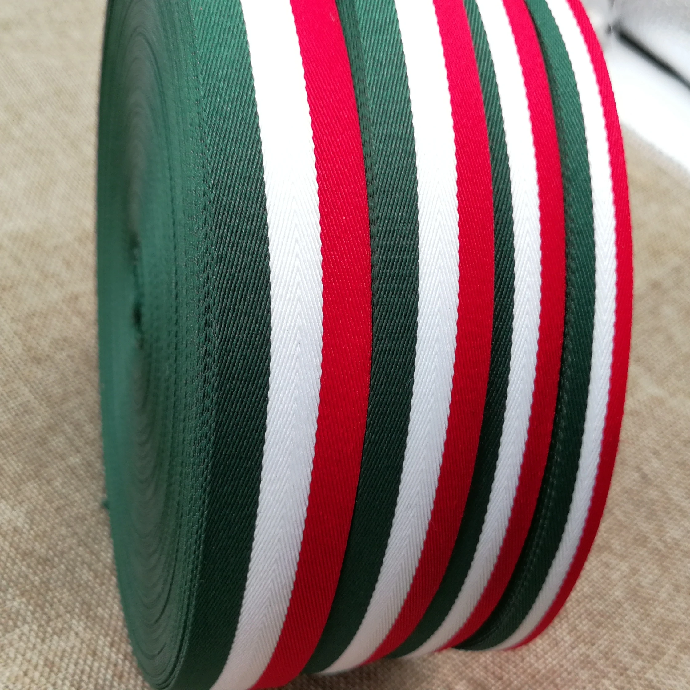 3 Yards/Lot Sewn Pants, Tops, Bags Encrypted 150D Polyester Twill Woven Bag Side, Colored Stripes, DIY Clothing Accessories