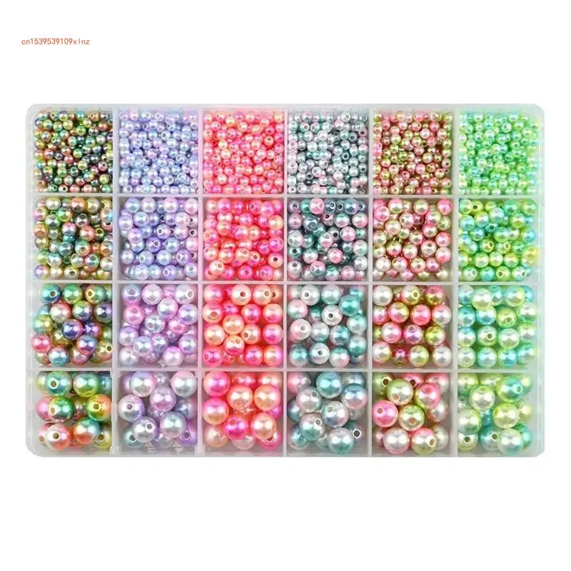 

1890x/set Knitting Decoras Pearl Bead 4/6/8/10mm Loose Changing Color Bead with Hole for Knitting DIY Bracelet Necklace