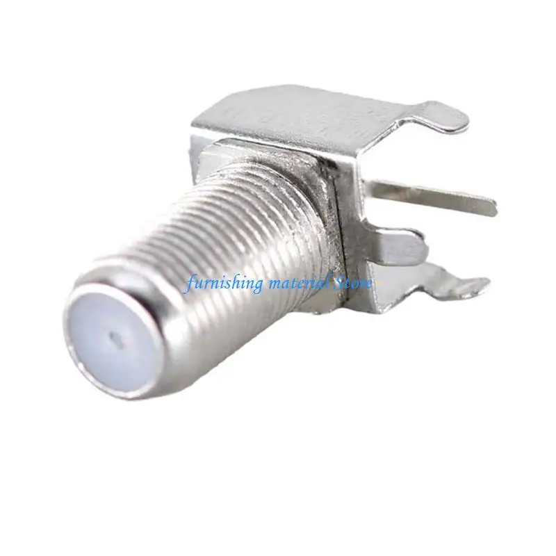 Y5GD Threaded F Female Panel Mount Connector 90-Degree PCB , 75 Ohm Input Replacement, 10 Pack for Set-Top Box Service Repair