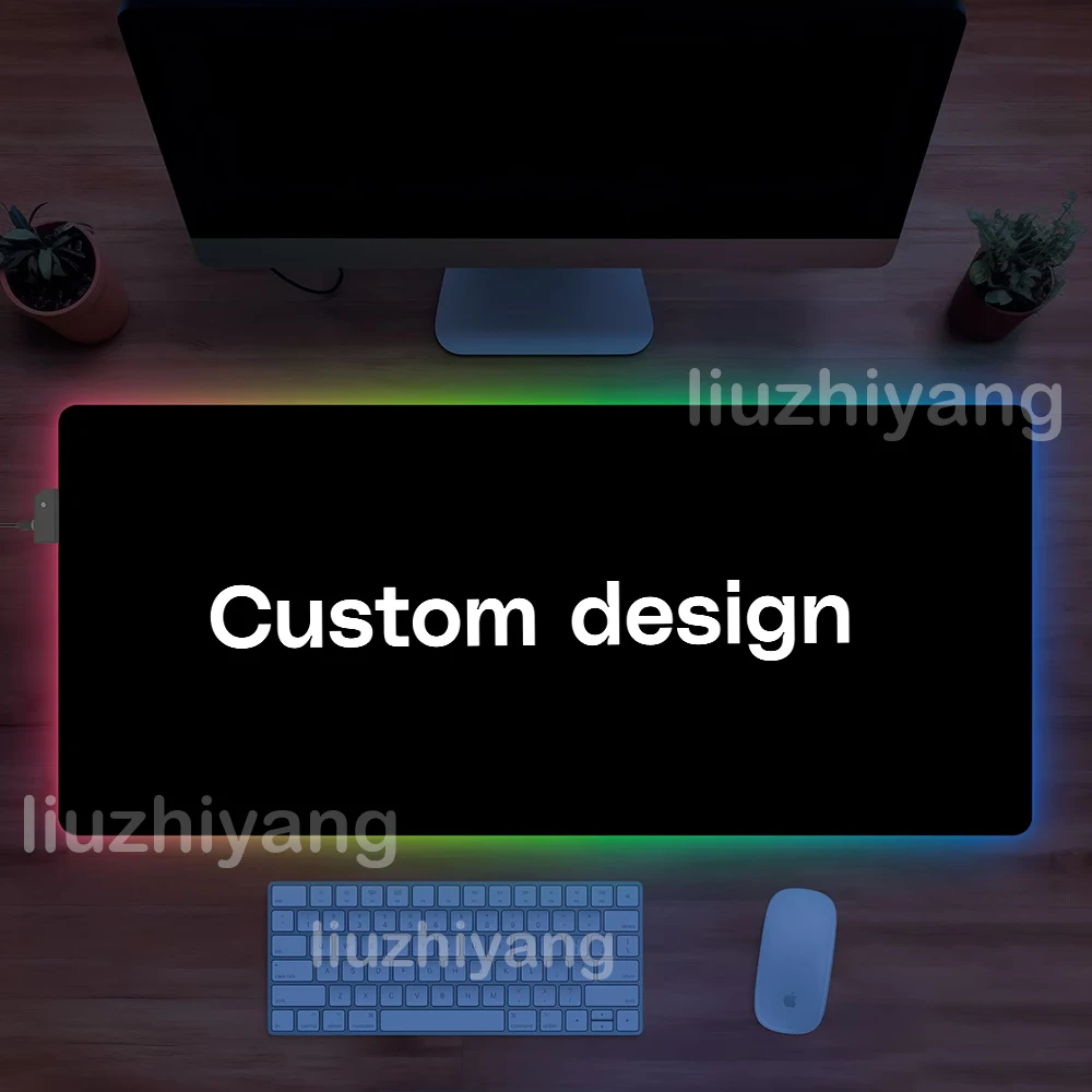 

DIY Custom Multi-Sizes RGB Mouse Pad Rubber XXL Anime Logo Gaming LED Gamer Accessories Multi-Colors Glow Personalized for Desks