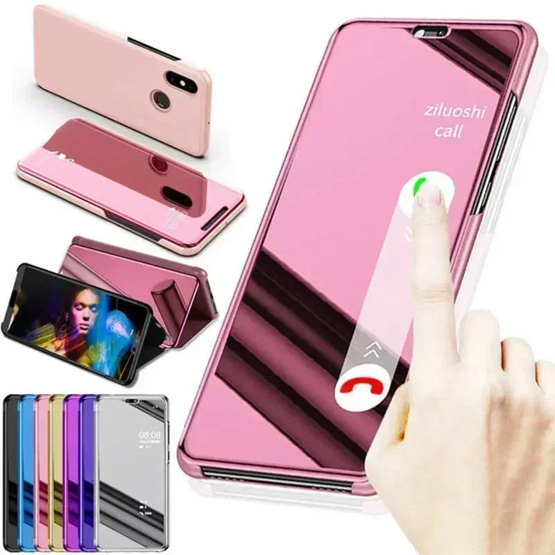 สําหรับ Xiaomi Poco M5S กรณีสมาร์ทกระจก CLEAR View Flip Stand เคสโทรศัพท์สําหรับ Poco M5S 4G M5 S M5S 6.43 "ป้องกันปกหลัง