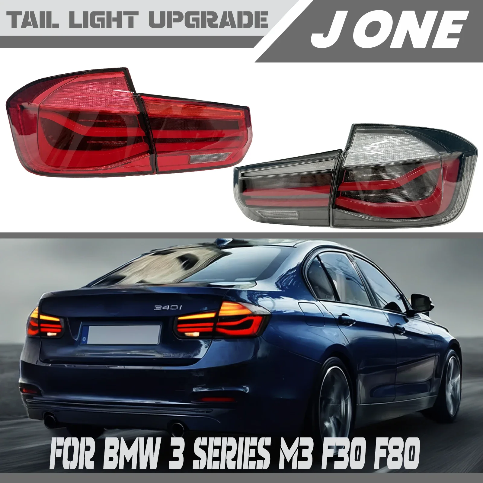 Upgraded LCI MP Tail Lights for 2012-2019 BMW 3 Series M3 F30/F80 Chassis Compatible with 316/320/328/330 Models Plug and Play