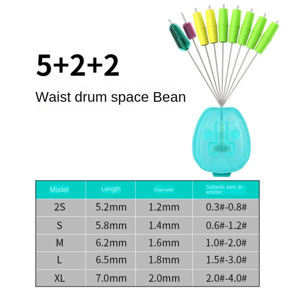 90PCS 5+2+2 Fishing Space Beans Silicone Anti-Strand Fishing Line Stopper Drum Type Giant Object Fishing Bobber Float