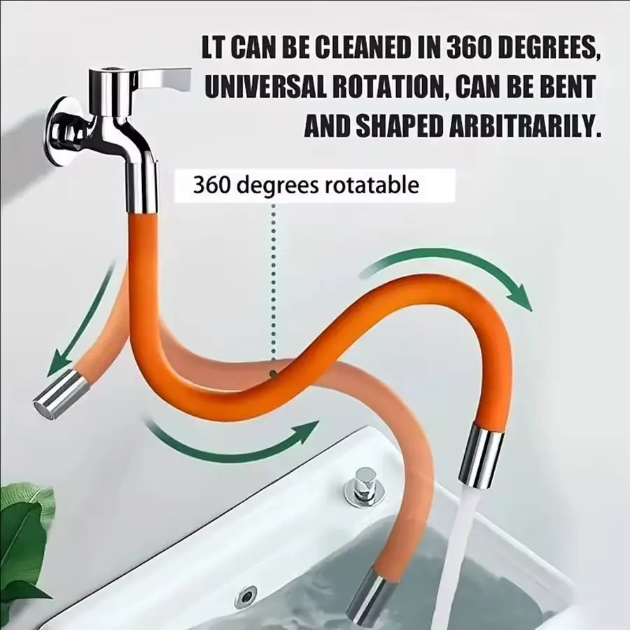 1pc Water Faucet Extension Tube, 360-Degree Rotating Adjustable Flexible Faucet, Moldable Rotating Extension Nozzle