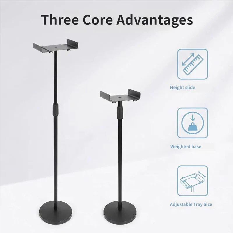 Heavy Duty Adjustable Height Speaker Bracket Universal Floor Standing Speaker Bracket Suitable for Home Theaters DJ Stage