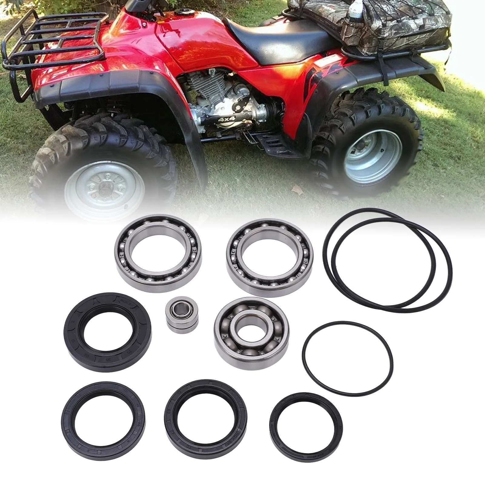 12pcs ATV Rear Differential Axle Bearing Seal Kit Replacement For FourTrax 300 TRX300FW 2x4 4x4 ATV Accessories