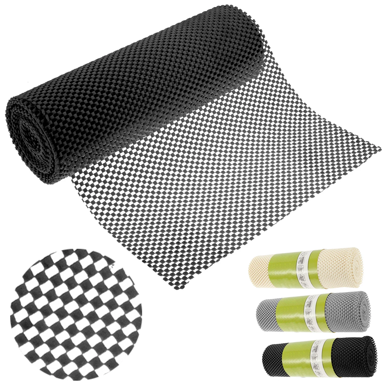 

Shelf Liner No Adhesive Drawer Mat Non-Adhesive Grid Pattern PVC Reusable Kitchen Countertop Cabinets Protectors Pad