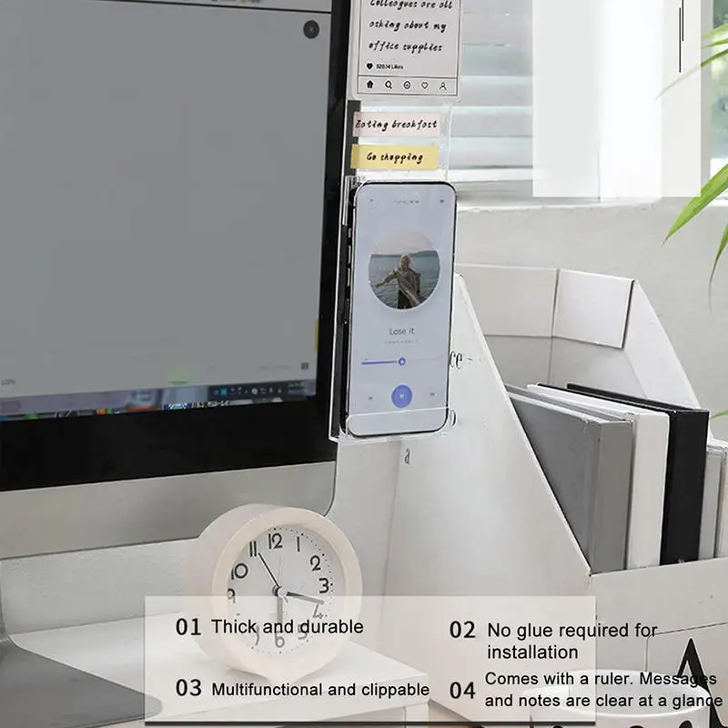 

Креативный акриловый монитор, доска для заметок для заметок, прозрачная визитная карточка, настольный пластиковый держатель для телефона