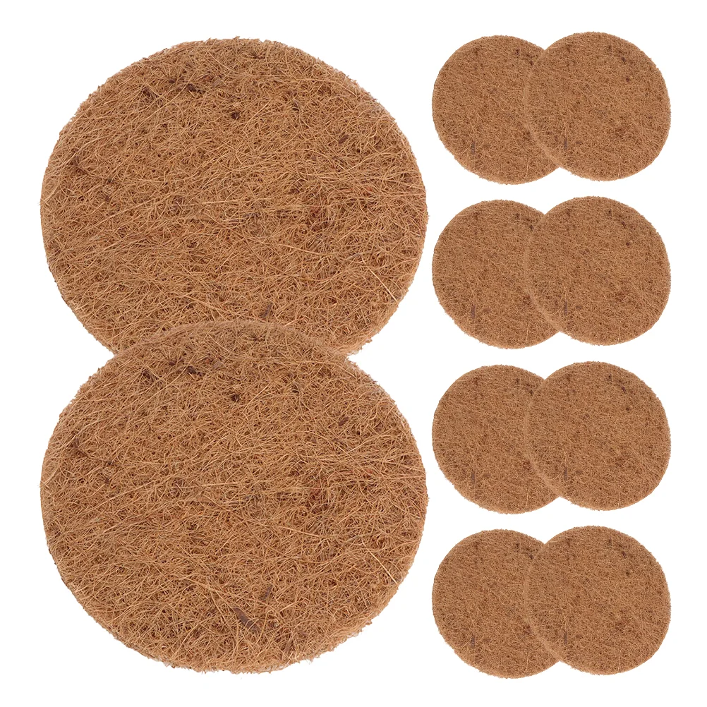 10 Pcs Flowerpot Mat Pad Coconut Palm Brown Cushion Fiber Nesting Chicken Feeder