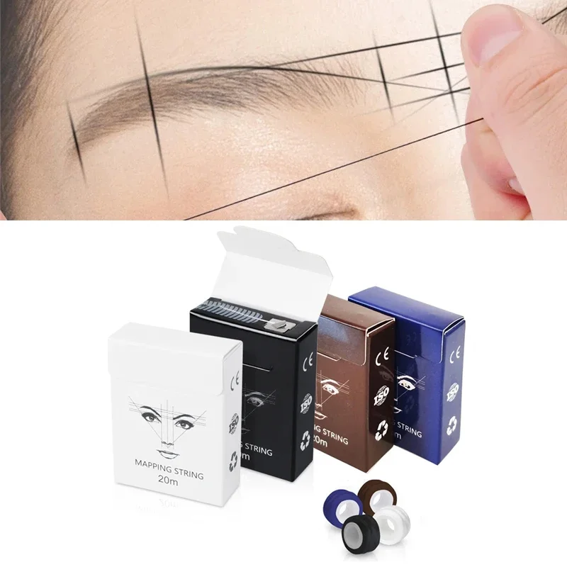 10pc 20Meter Microblading Mapping Pre-Ink String for Makeup Eyebrow Dyeing Linen Thread Semi Permanent Positioning Measure Tool