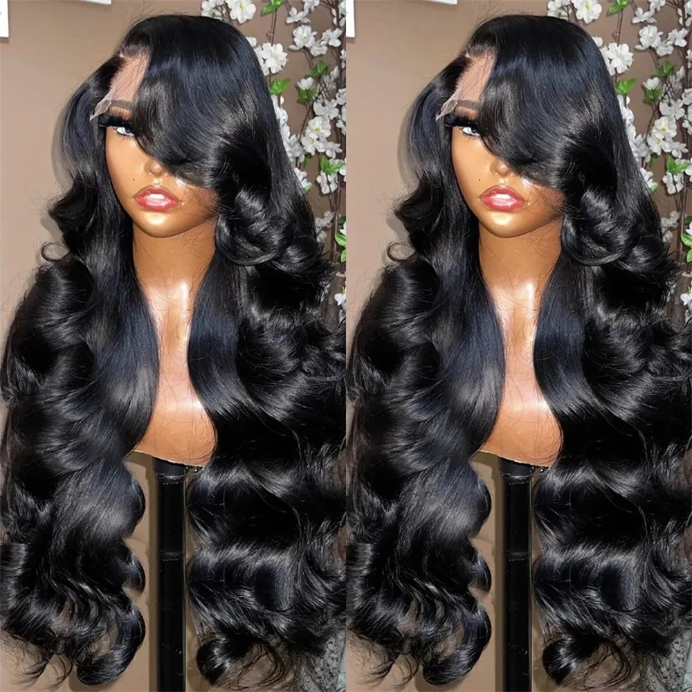 13x4 13x6 Transparent Lace Front Human Hair Wigs 36Inch Brazilian Body Wave Lace Closure Wig PrePlucked 180 Density Glueless Wig