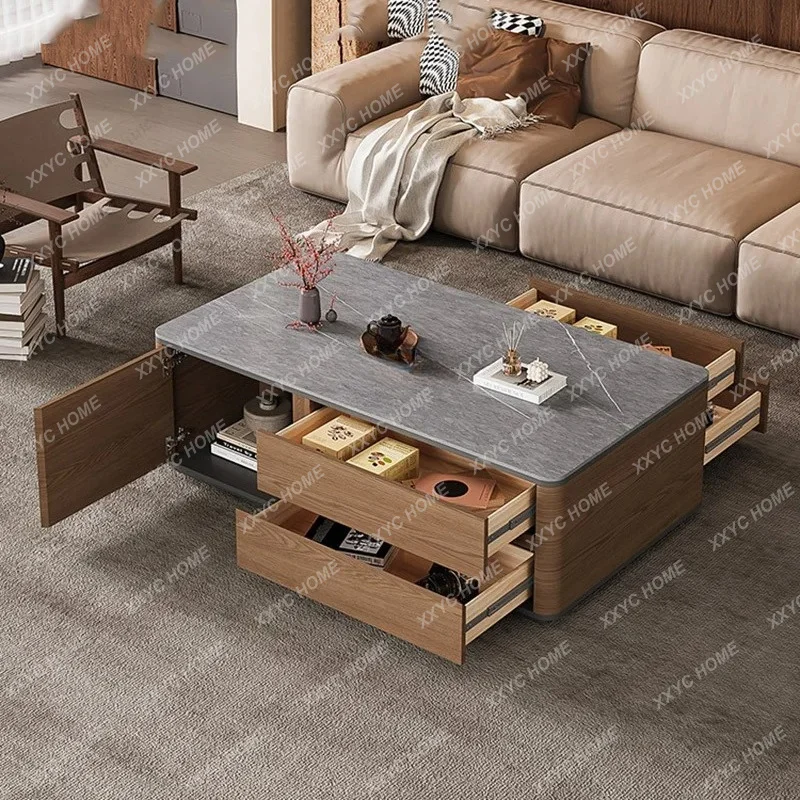 XRectangular Storage Coffee Tables Large Rustic Traditional Vintage Coffee Table Modern Premium Table Basse Salon Furniture Home