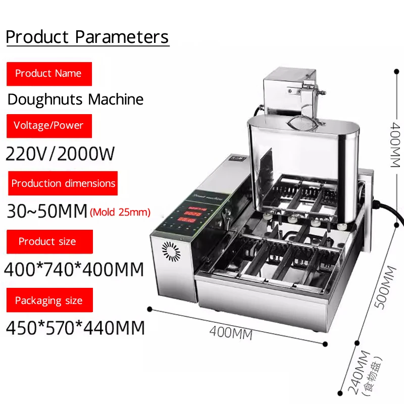 Automatic Commercial Donut Making Machine Stainless Steel Electric Doughnut Maker Auto Frying Doughnut Machine