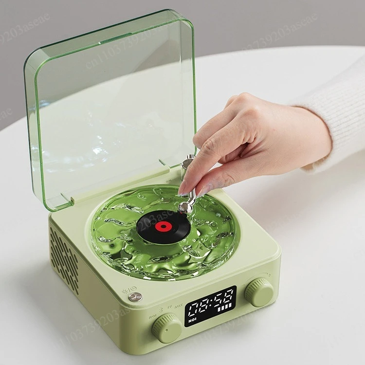 Retro vinyl wireless speaker Bluetooth HIFI bass gramophone supports white noise playback